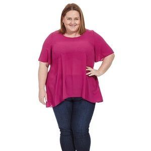 Yours Clothing Chiffon Hi-Lo Top w/ Zipper sz 22